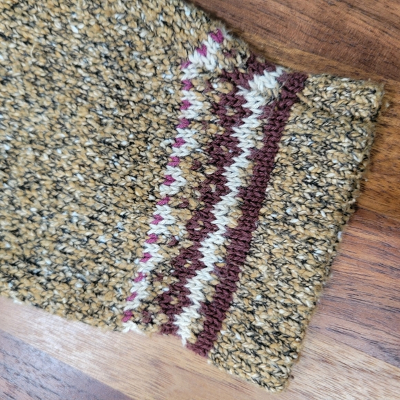 Vintage Woolrich Zip Front Embroidered Fall Motif Sweater Fleece Neckline Medium - Picture 5 of 12